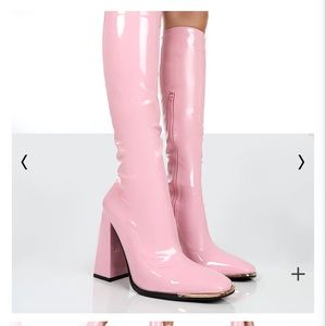 Public Desire hot pink boots in size 7